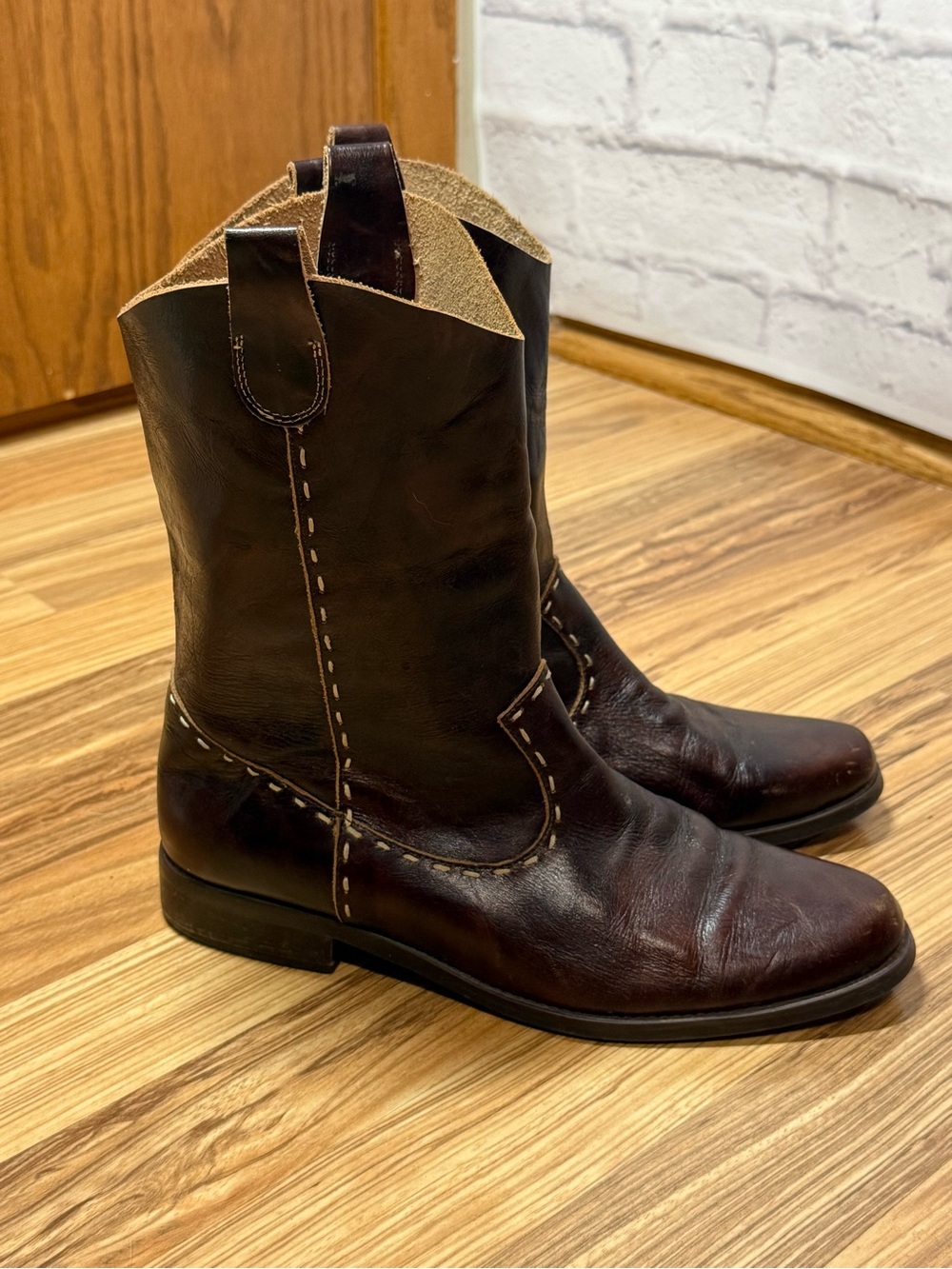 Seychelles Dark Brown Leather Western Boots, sz 10